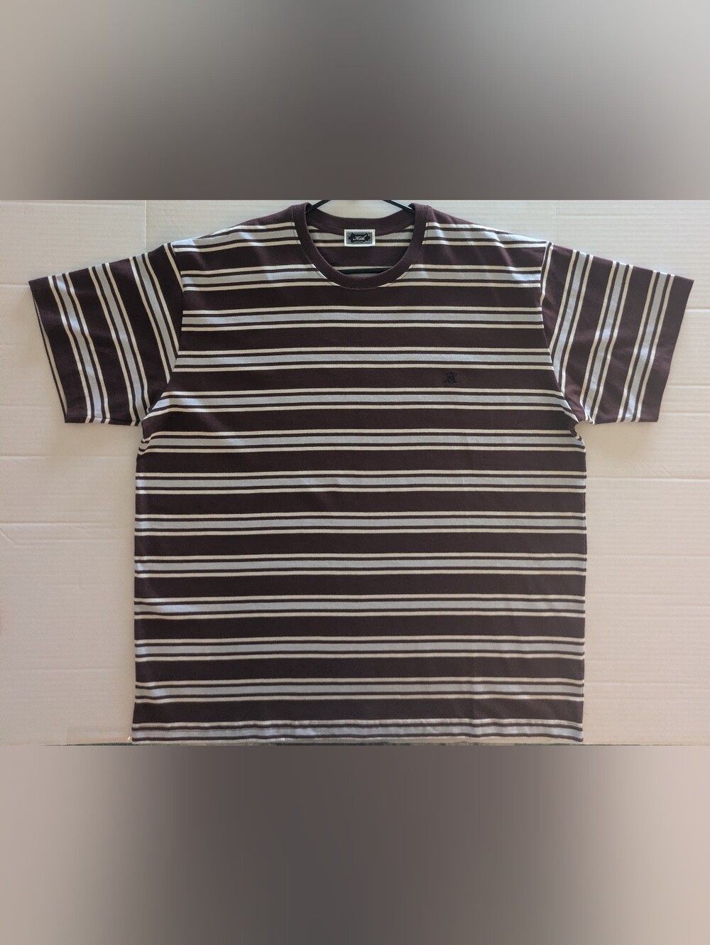 Kith Brown & Cream Striped Crew Neck T-Shirt- XXL (NWOT)